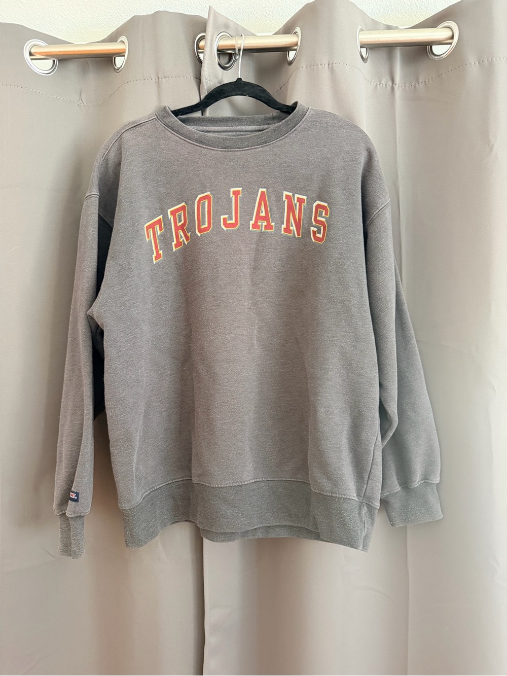 Jansport Gray Crewneck Sweatshirt with Red/Gold TROJANS Arch